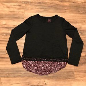 Black And Pink Cheetah Print Blouse